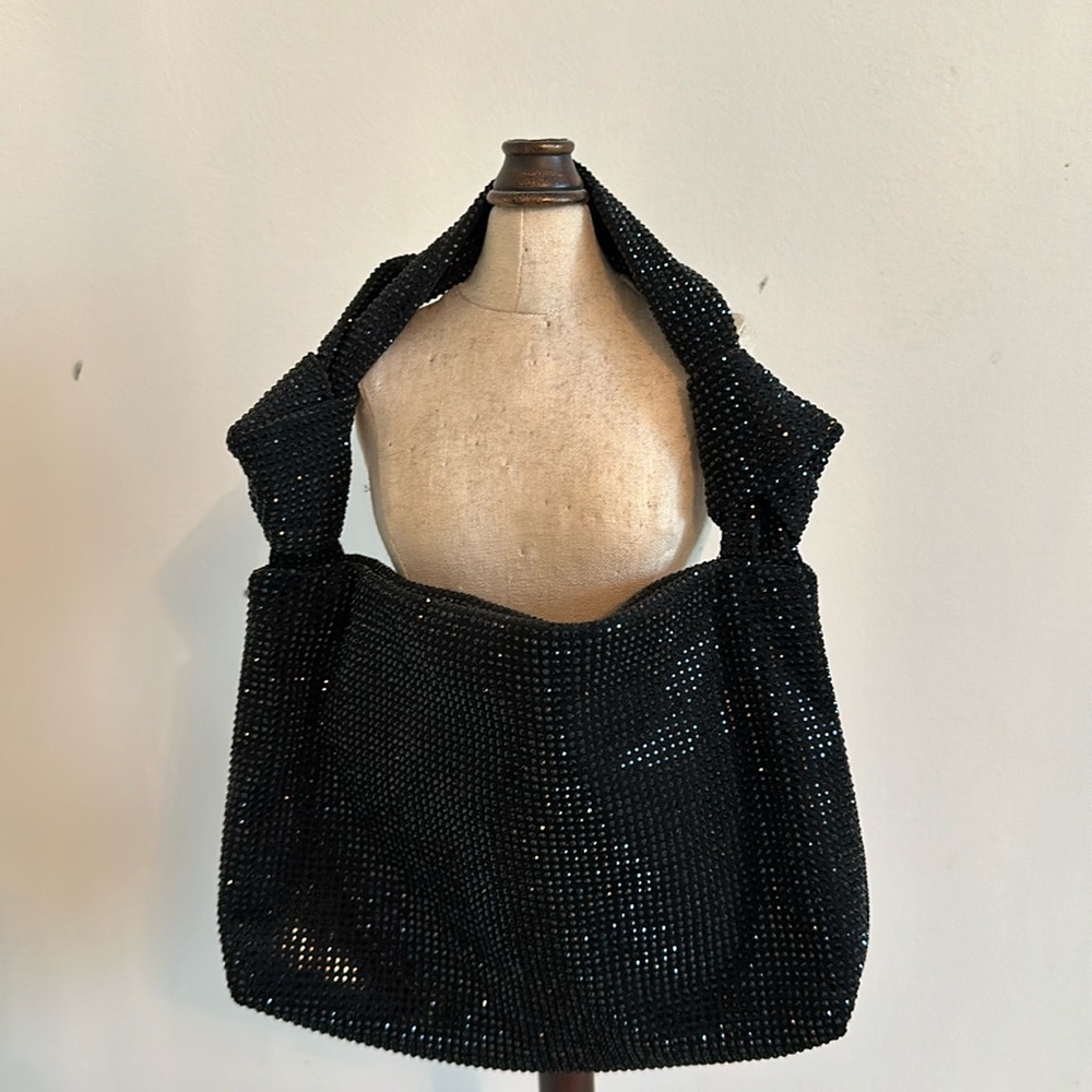 Cute sequins glitter beaded hobo clutch bag